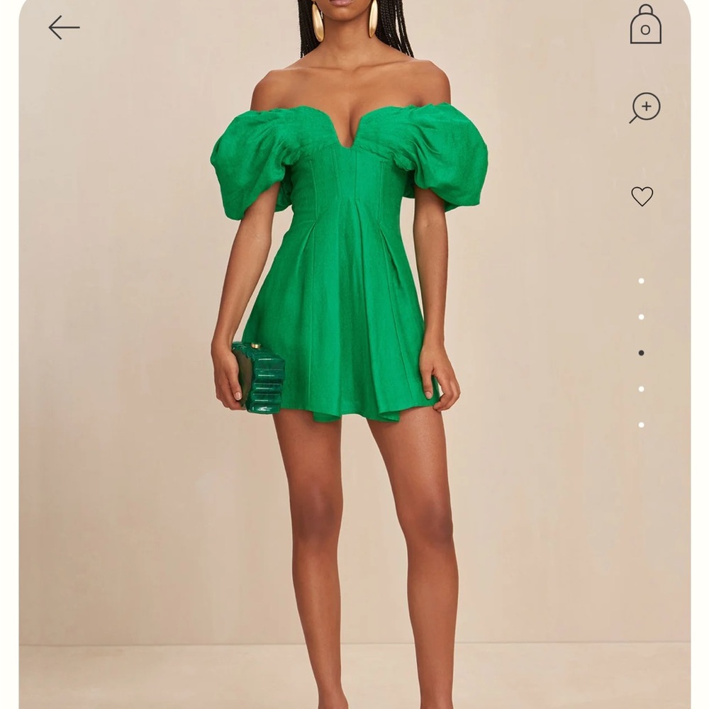 cult gaia Green Off-Shoulder Mini Dress